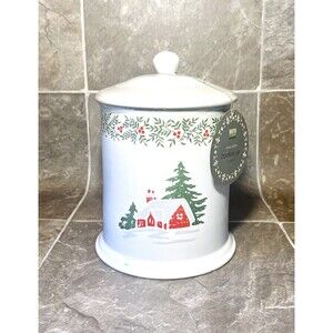 Vintage Martha Stewart Winter Jubilee Cookie Jar 10” High New Sealed